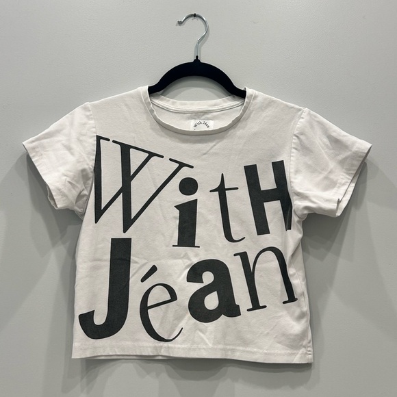 With Jean White Tee with Black Graphic Logo Baby tee - Picture 3 of 7